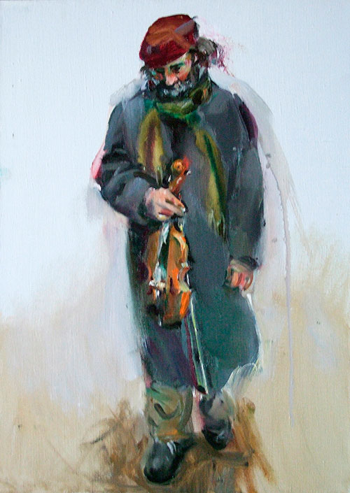 Artist Anna Kononova. Painting Composition Musician. Etude. 2008, canvas, oil, 60x40