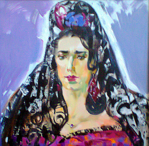 Artist Anna Kononova. Painting Composition Seguidilla. 2013, canvas, oil, 70x70