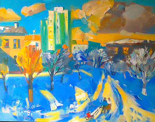 Artist Anna Kononova. Painting Composition Suddenly... the sun. 2013, canvas, oil, 70x90