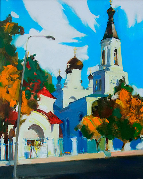 Artist Anna Kononova. Painting Composition Evening bells ringing. 2012, canvas, oil, 100x80