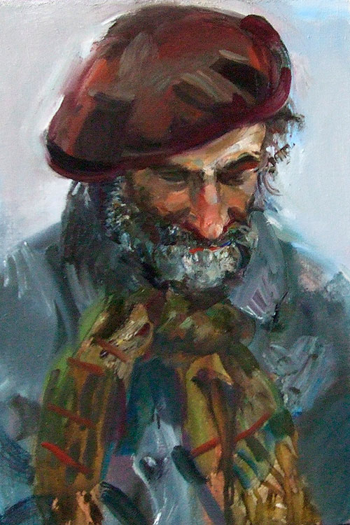 Artist Anna Kononova. Painting Composition The jew. 2008, canvas, oil, 60x45