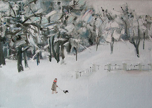 Artist Anna Kononova. Painting Composition The silence of winter. 2010, canvas, oil, 44,5x64