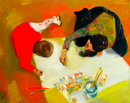 Artist Anna Kononova. Painting Composition The beginning. 2009, canvas, oil, 81x101