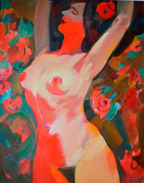 Artist Anna Kononova. Painting Composition Dance. 2014, canvas, oil, 100x80