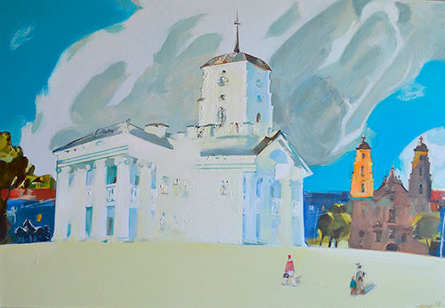 Artist Anna Kononova. Painting Composition Morning in Minsk. 2013, canvas, oil, 72x105